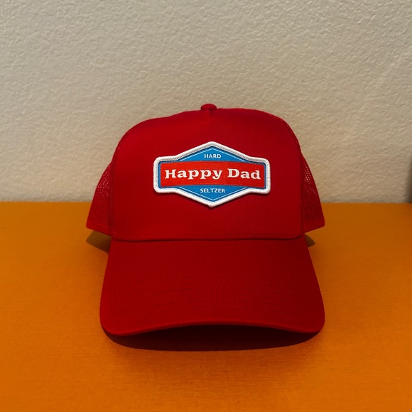 Red Happy Dad Trucker Hat - Picture 7 of 7